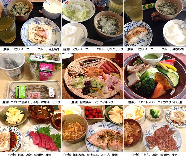 ライザップの食事メニュー一例 渋谷桜丘町にある隠れ家エステサロン